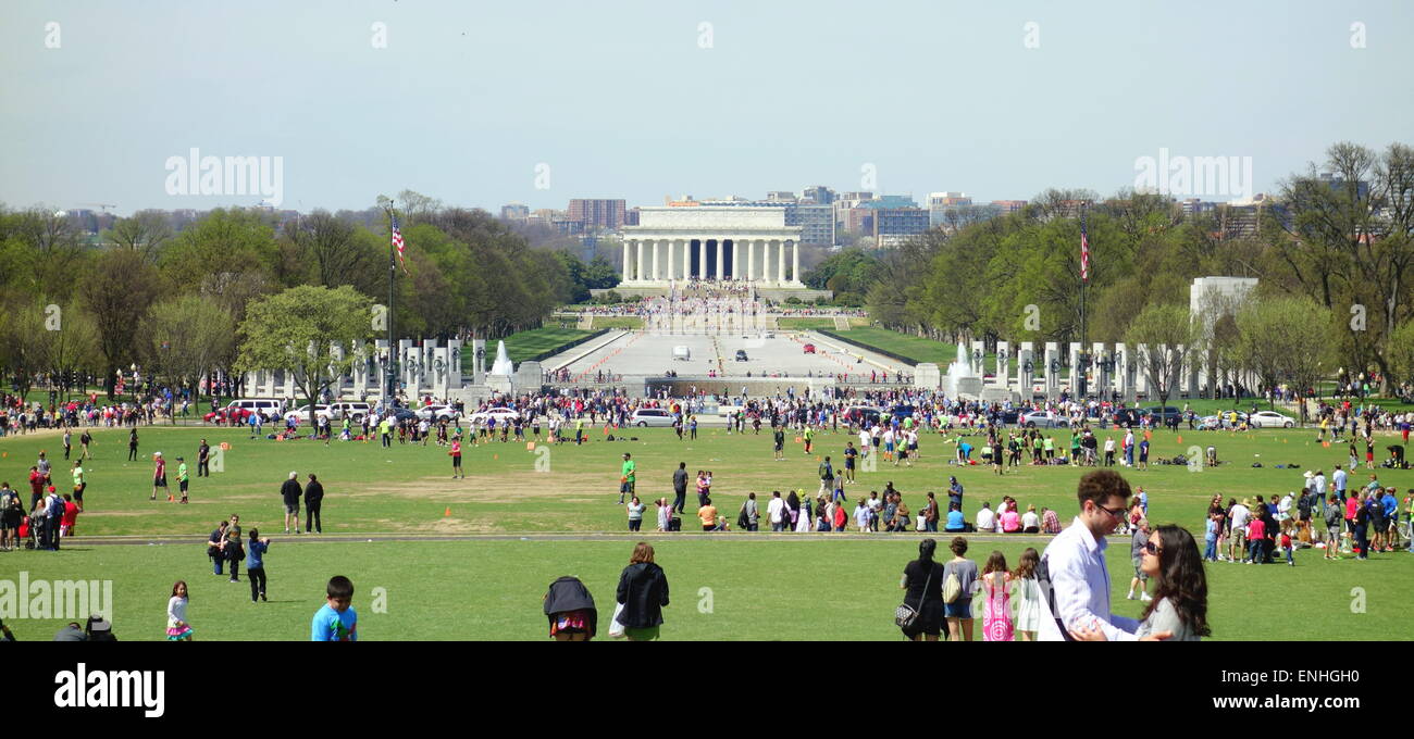 Die Mall und dem Lincoln Memorial in Washington DC im Hintergrund Stockfoto