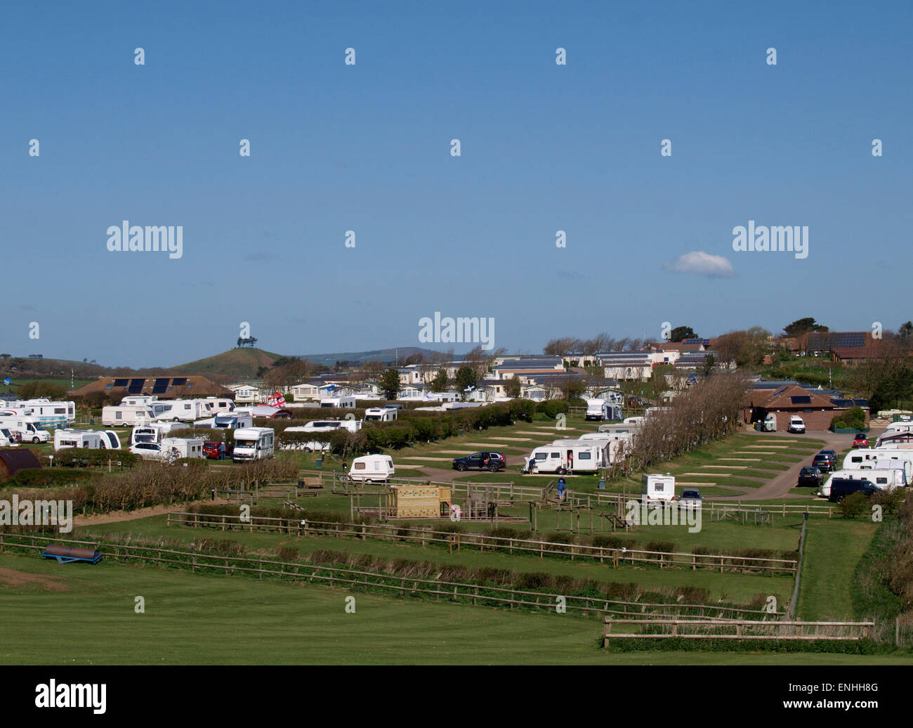 Highlands Ende Wohnwagen Urlaub Park, Eype, Dorset, Großbritannien Stockfoto