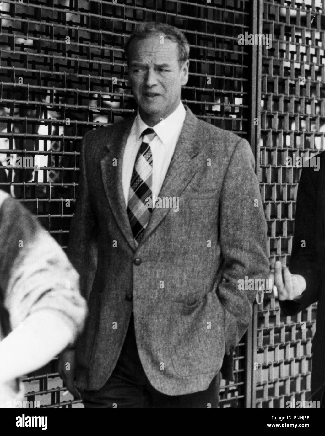 Ronald Smith ehemalige Gefängnis Officer bei HMP Barlinnie Gefängnis, Oktober 1988. Herr Smith wurde von seinem Job für schlechter Besucherzahlen geplündert und hat behauptet, an ein Arbeitsgericht, dass er unter Stress leiden. Stockfoto