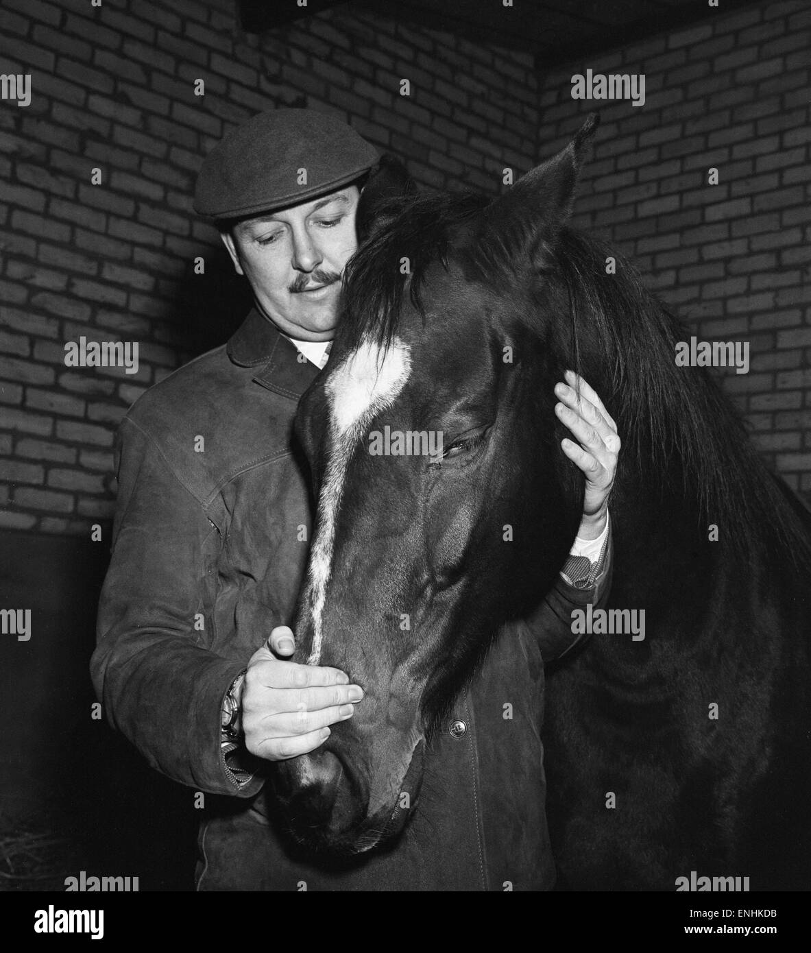 Freddie Laker in Woodcote Park Stud Farm in der Nähe von Epsom Surrey. 27. Januar 1960. Stockfoto