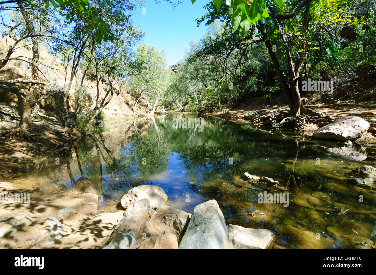 Bach hinter Tunnel Creek, Kimberley-Region, Western Australia, WA, Australien Stockfoto