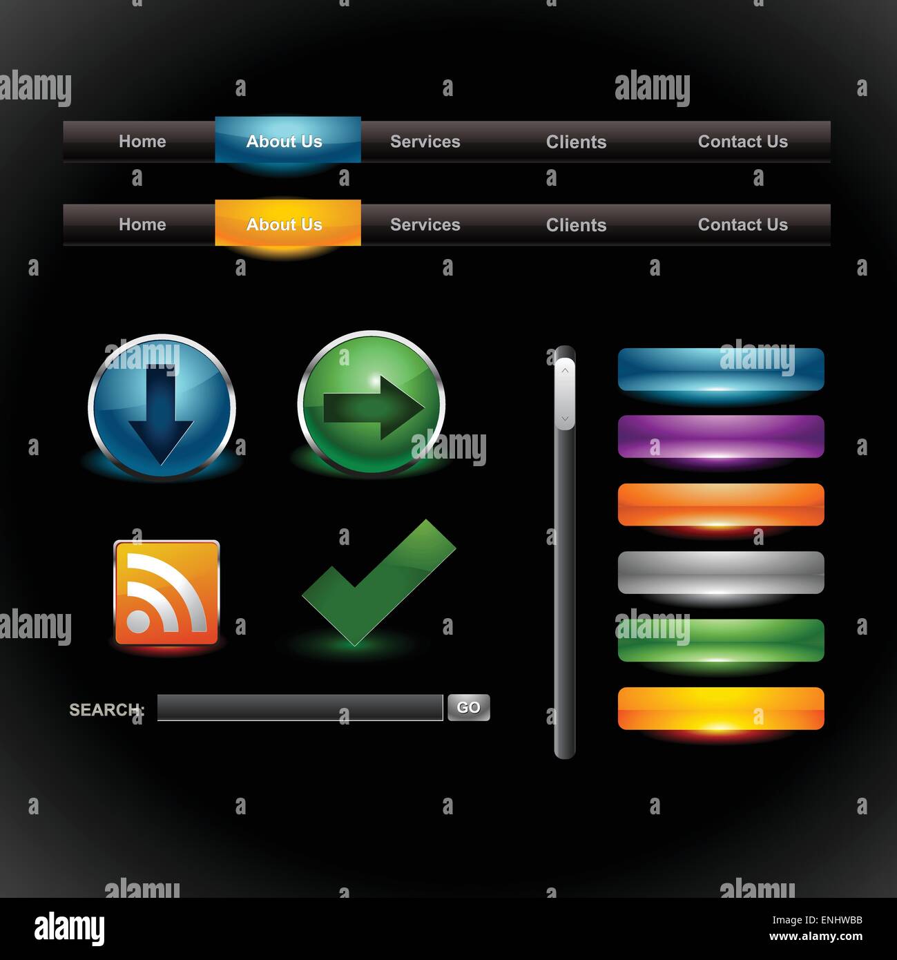 Satz von Website-Elemente für Webprojekte yous Stock Vektor
