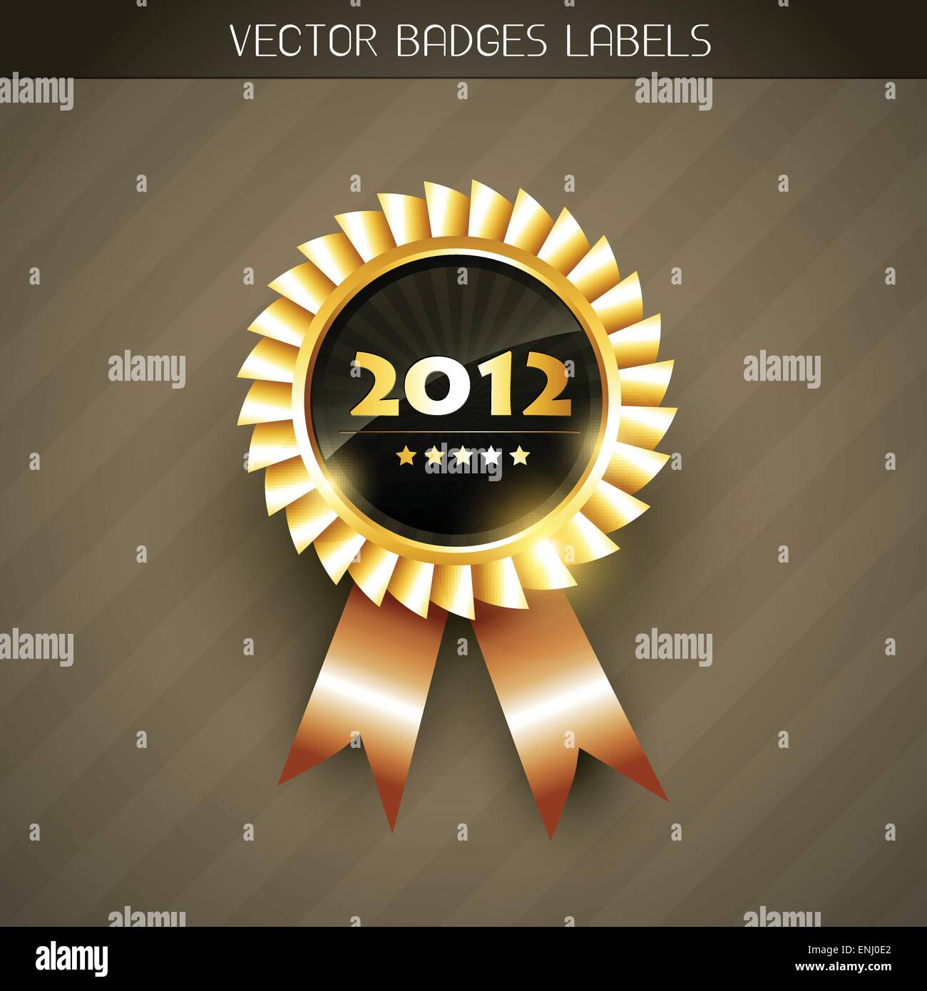 Vektor 2012 Neujahr golden label Stock Vektor