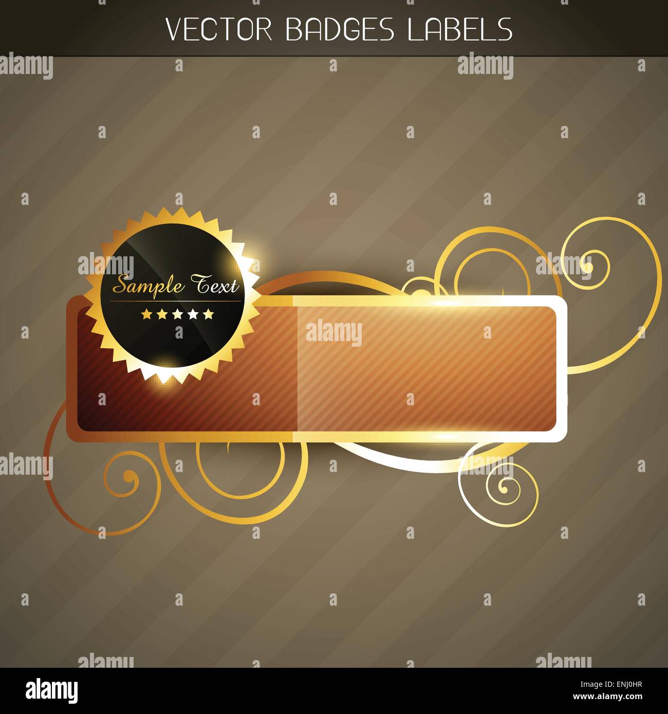 stilvolle Vektor golden Label mit Platz für Ihren text Stock Vektor