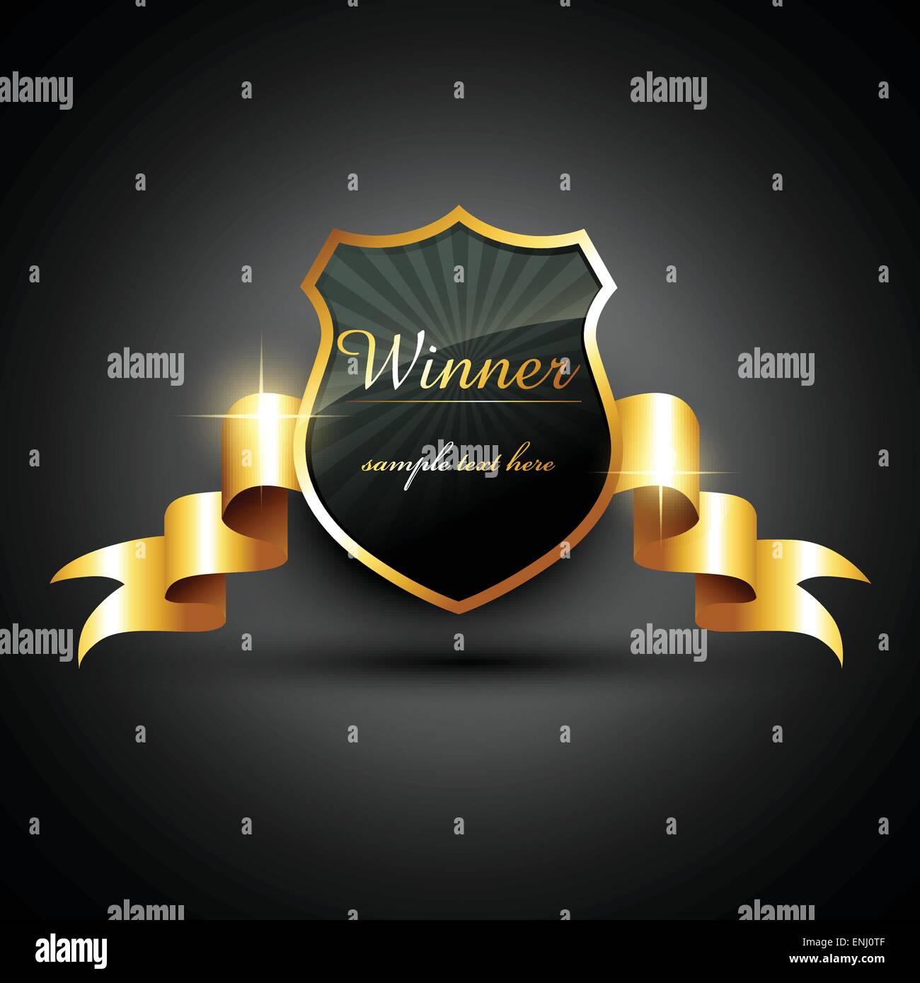 Vektor-Gewinner golden Label Schild mit Platz für Ihren text Stock Vektor
