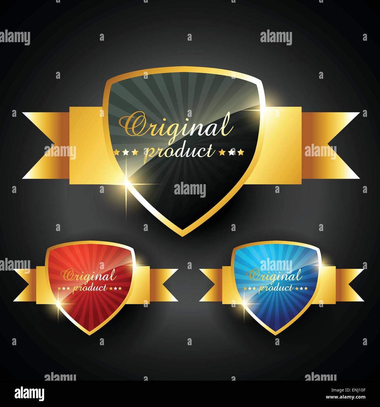 stilvolle glänzend goldenen Vektor-label Stock Vektor