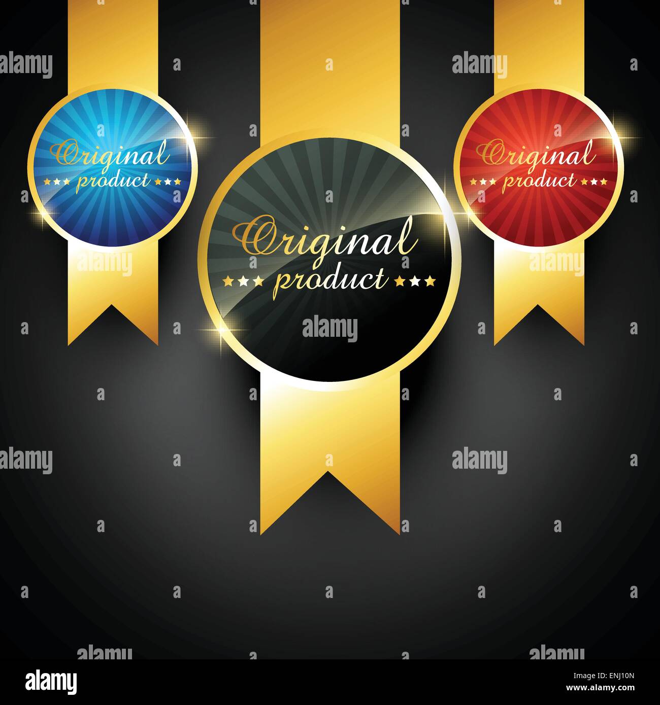 Vektor-golden Label Qualitätszeichen Stock Vektor