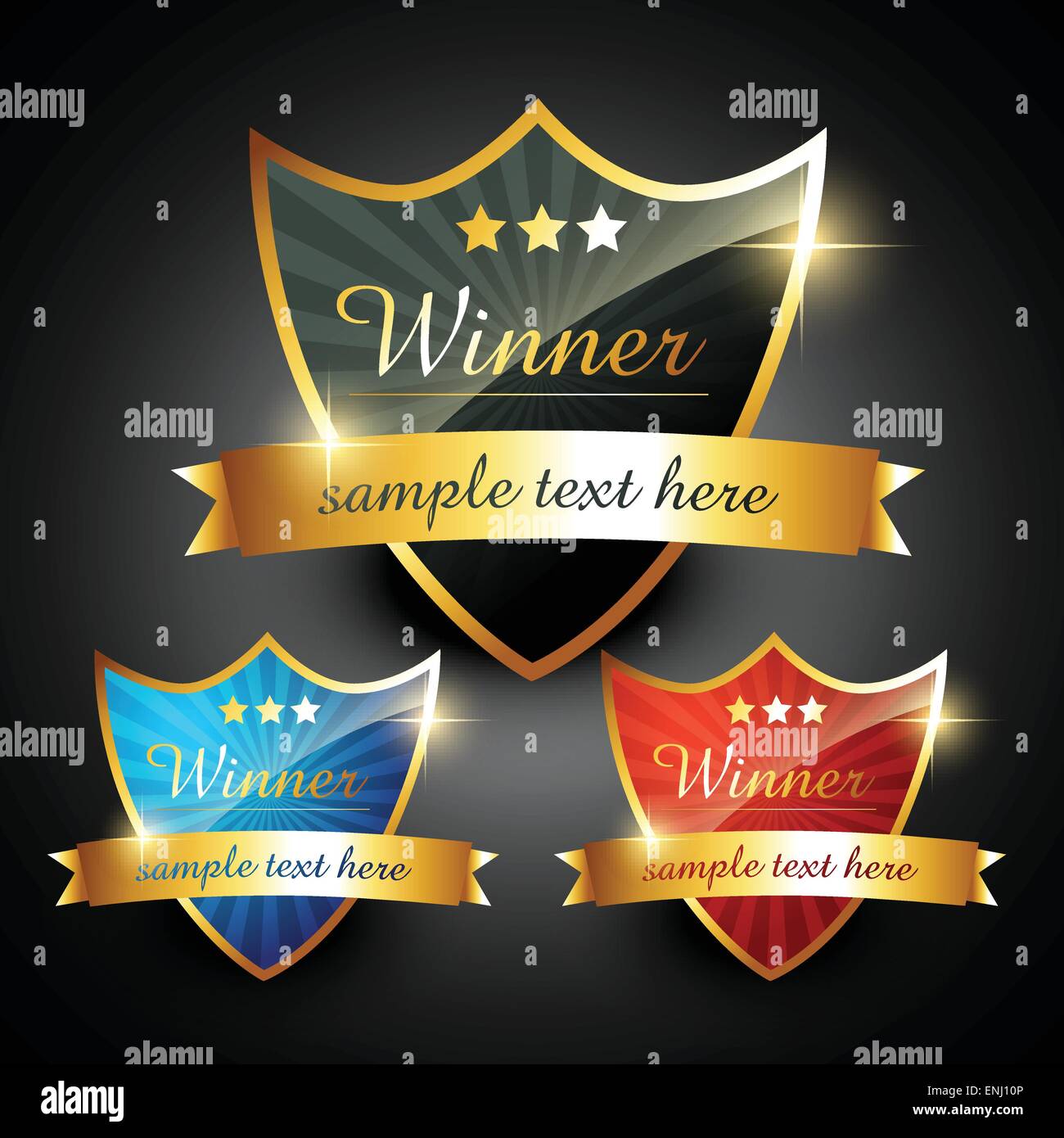 glänzenden goldenen Vektor Siegerlabel Stock Vektor
