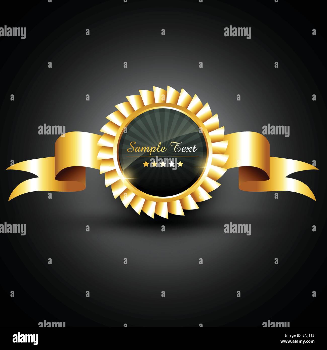 Vektor golden Label mit Band Stock Vektor