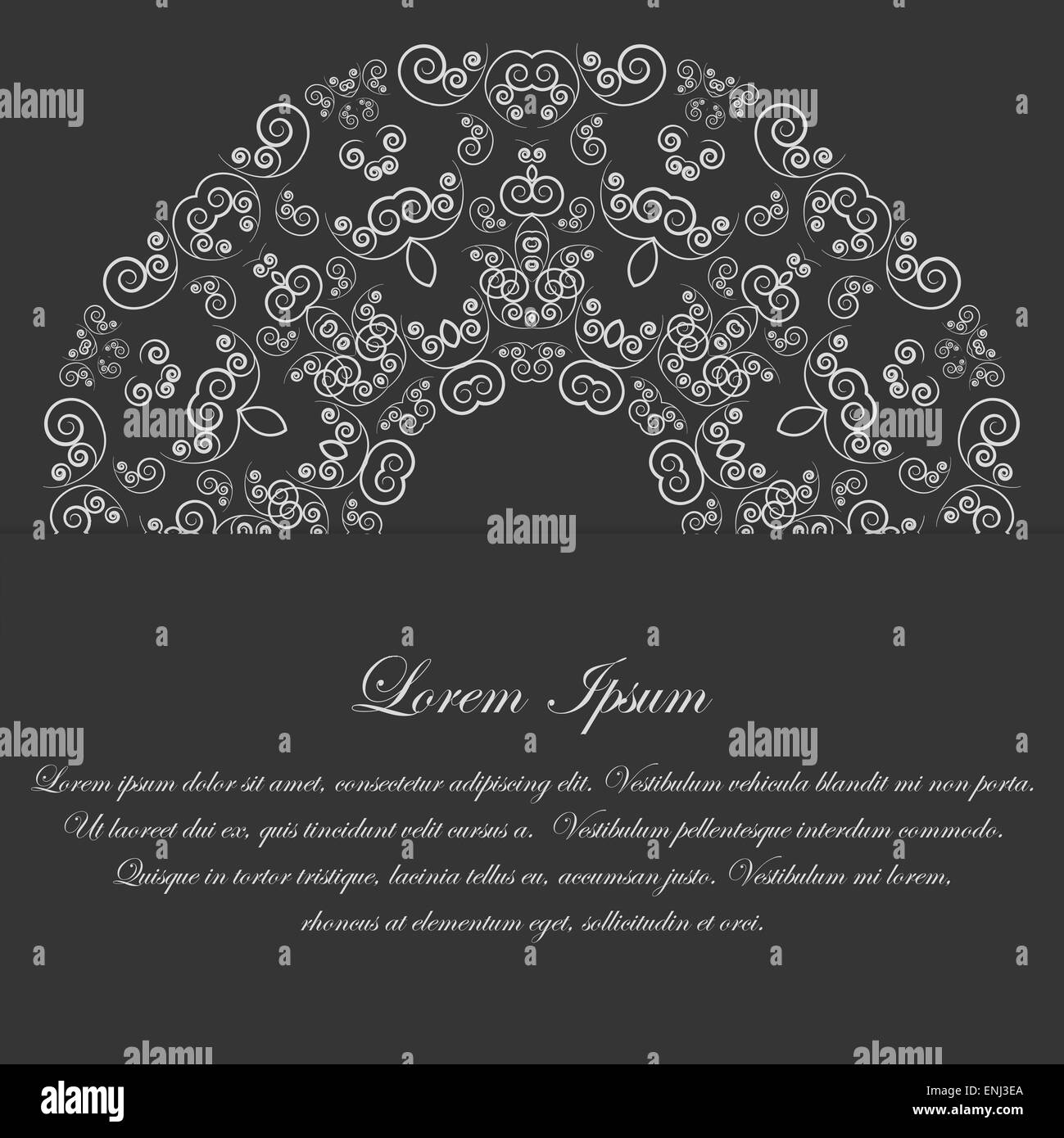 Schwarz / weiß-Kartendesign mit kunstvollen Muster Stockfoto