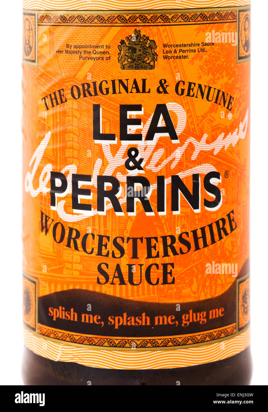 Lee und Perrins Worcestershire-Sauce Stockfoto