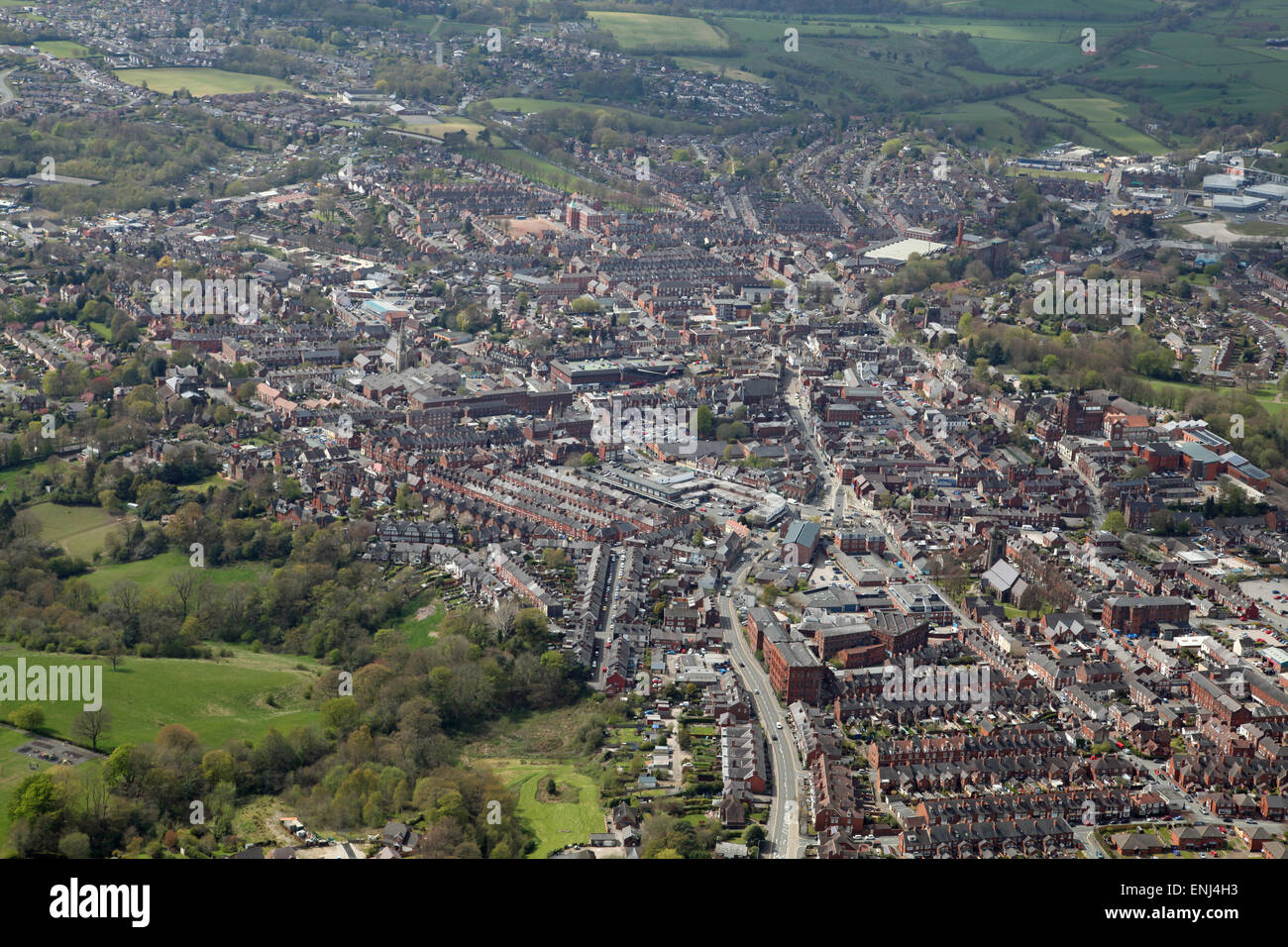 Luftaufnahme der Stadt Staffordshire Lauch, UK Stockfoto