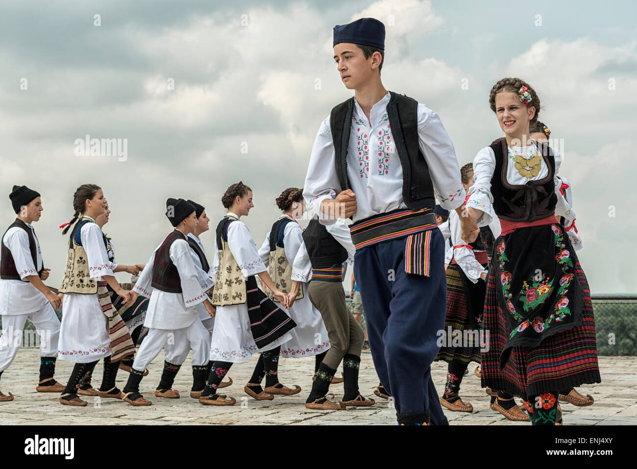 Traditionelle serbische Tanz, Belgrad, Serbien Stockfoto