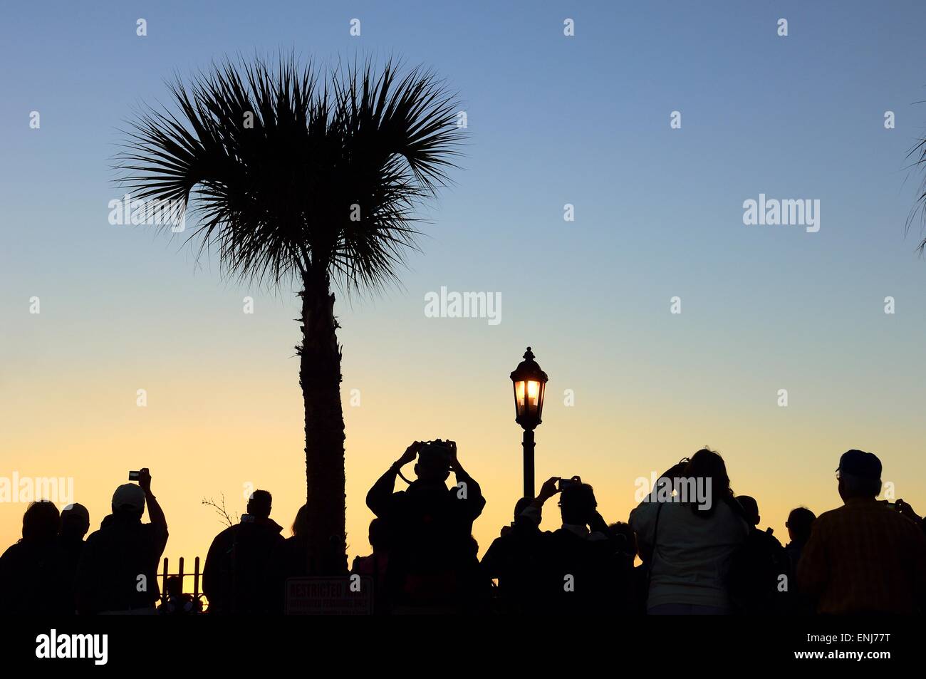 Sonnenuntergang feiern am Mallory Square. Florida Keys. USA Stockfoto