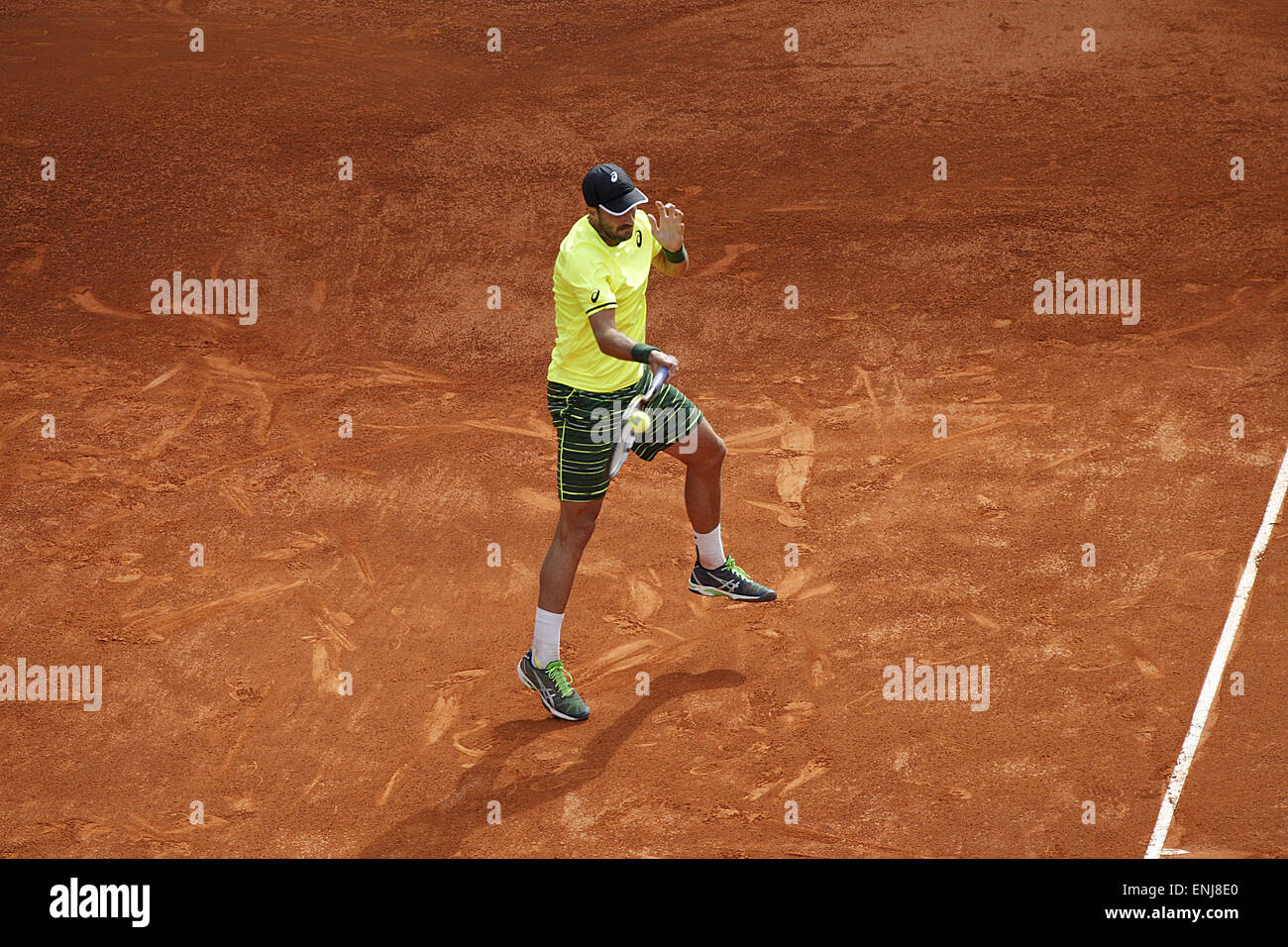 6. Mai 2015 - Madrid, Spanien - 06.05.2015 Madrid, Spanien. Steve Johnson verlor gegen Rafael Nadal in Madrid Open 2. Runde 6-4, 6-3 (Credit-Bild: © Michael Cullen/ZUMA Draht) Stockfoto