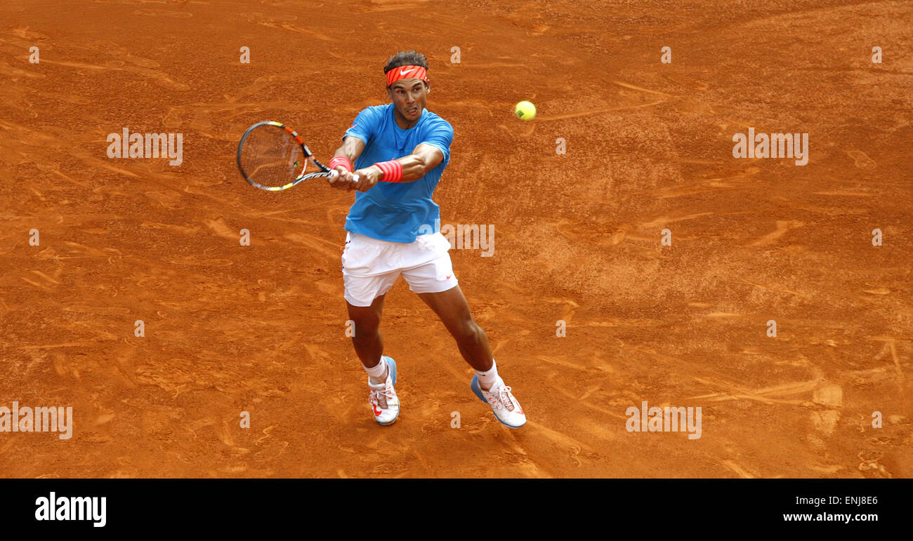 6. Mai 2015 - Madrid, Spanien - 06.05.2015 Madrid, Spanien. Rafael Nadal schlägt Steve Johnson in Madrid Open 2. Runde 6-4, 6-3 (Credit-Bild: © Michael Cullen/ZUMA Draht) Stockfoto