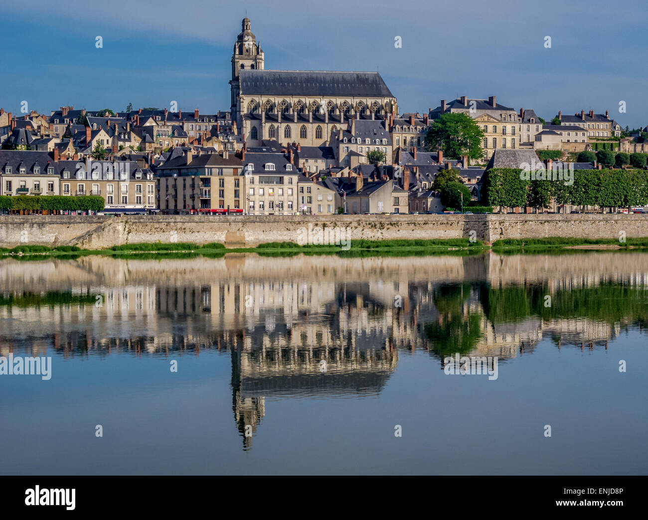 Loire und Kathedrale, Blois Stockfoto