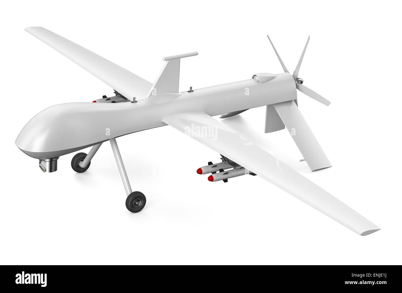 unbemannten Drohne auf weißen Hintergrund isoliert Stockfoto
