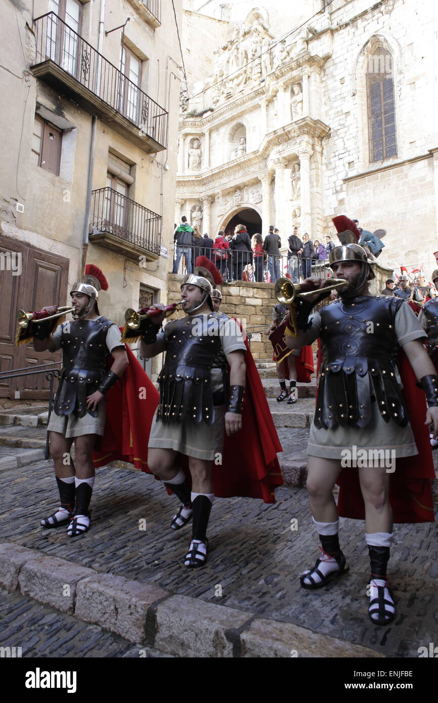 Die Römer während der Osterprozession in Montblanc, Tarragona, Spanien. Stockfoto