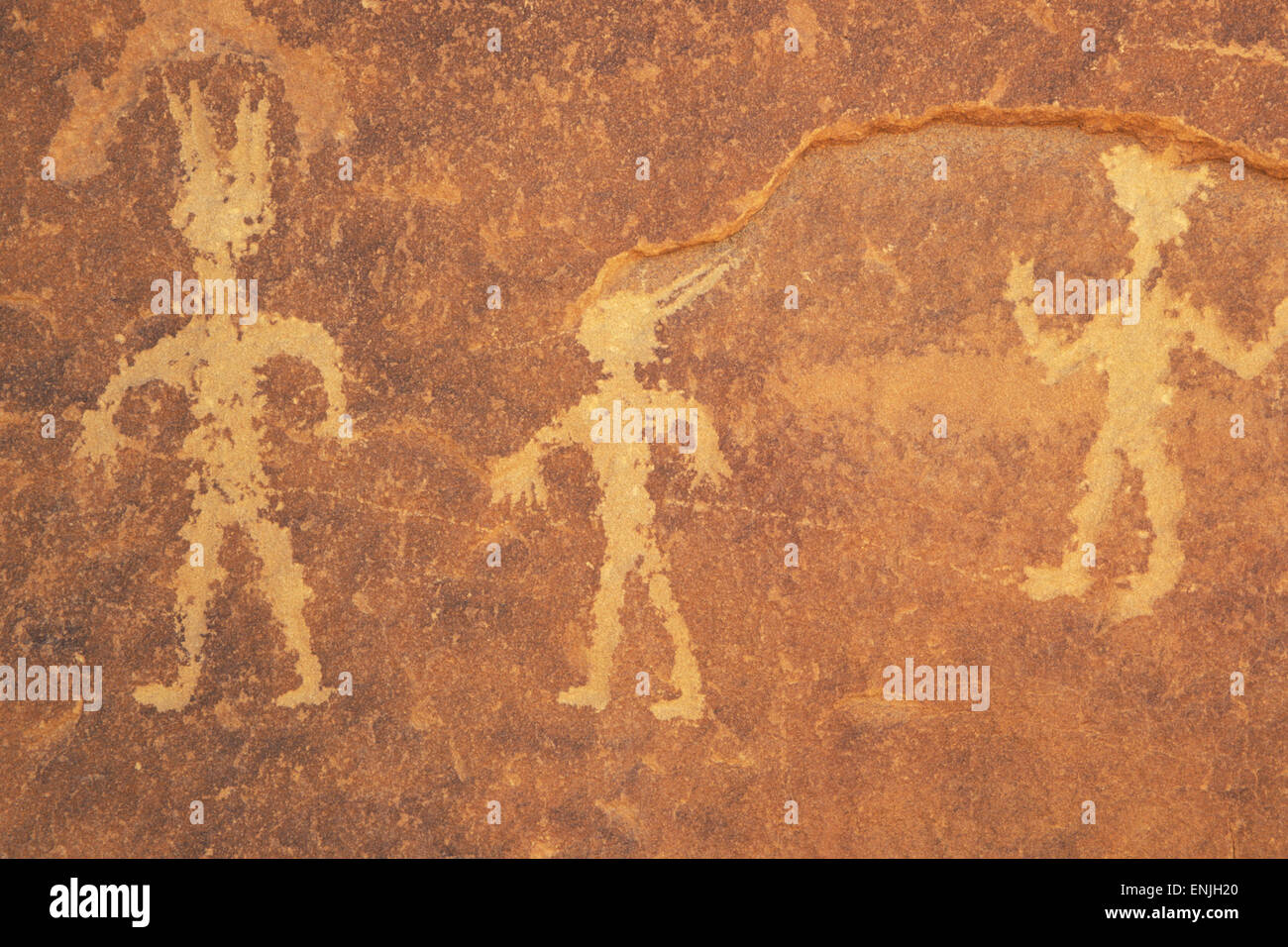 Anasazi Indian Petroglyph, Chaco Culture National Historic Park, New-Mexico Stockfoto