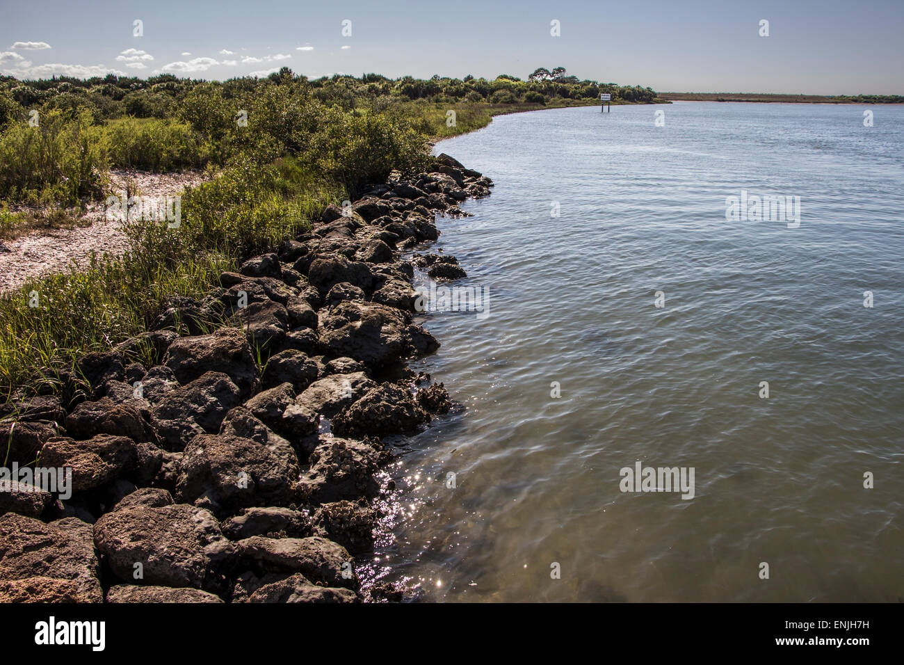Ufer der Wasserstraße, Flussbettes in Saint Augustine Altstadt, direkt nördlich von Fort Matanzas Stockfoto