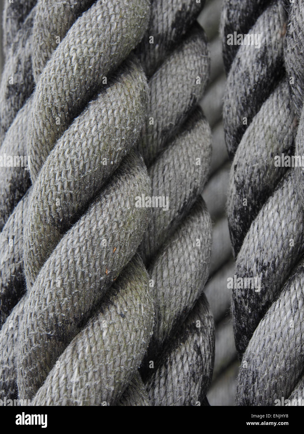 Eine Nahaufnahme von Naturfaser-Seil Stockfoto