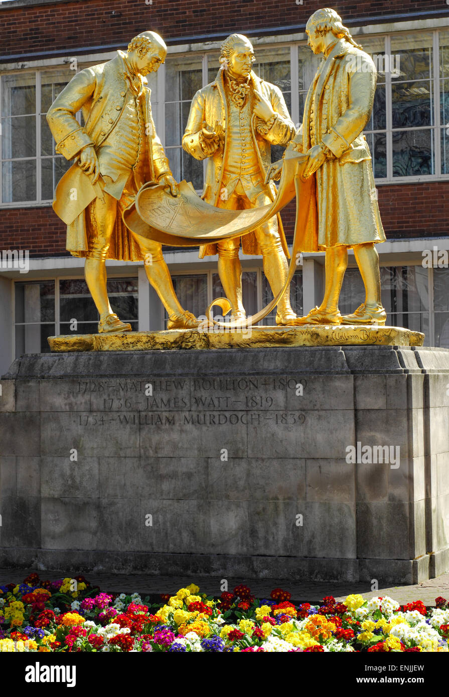 Matthew Boulton, James Watt William Murdoch Statue von William Bloye und Raymond Forbes-Kings Stockfoto