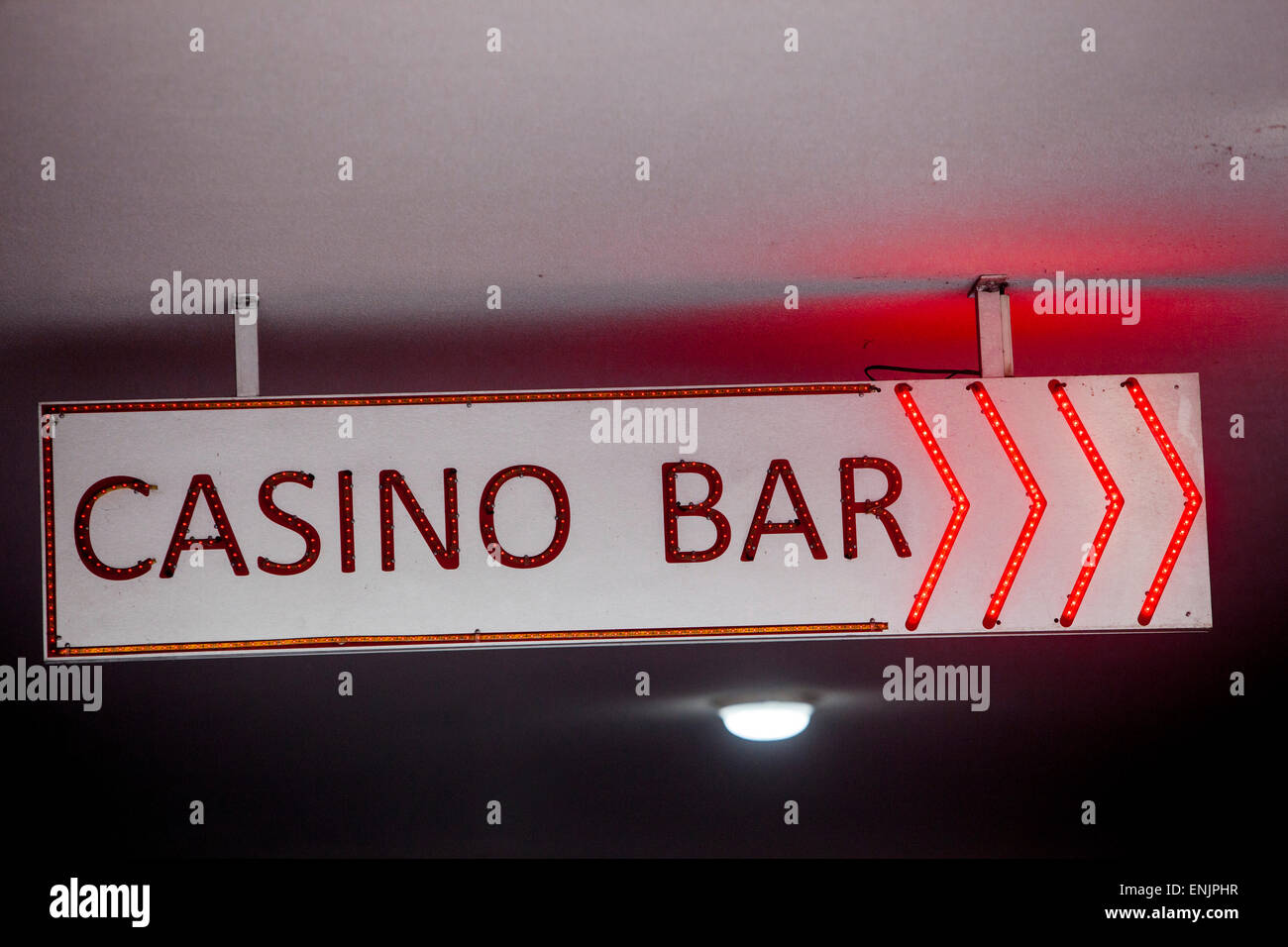 Barschild des Casinos Stockfoto