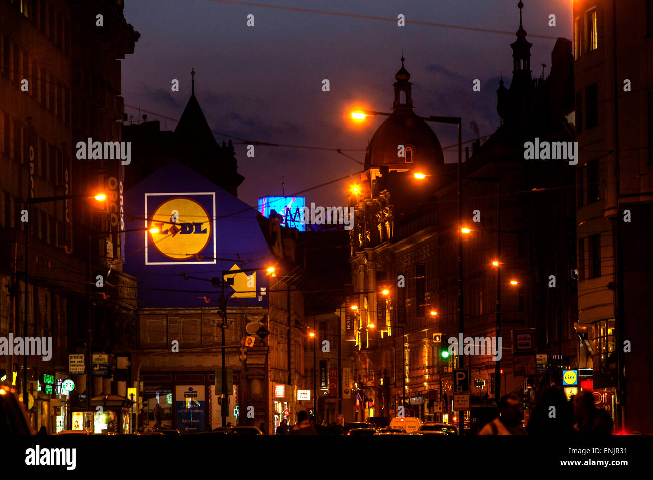 Na PorIcI Straße von Twilight, Neustadt Prag Tschechische Republik Europa Stockfoto