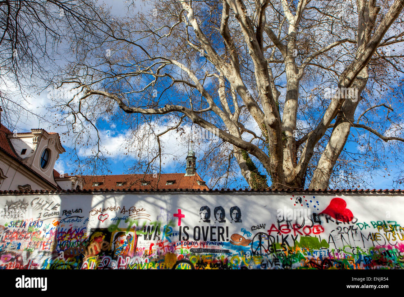 John Lennon Wall Prag Mala Strana Tschechische Republik Stockfoto