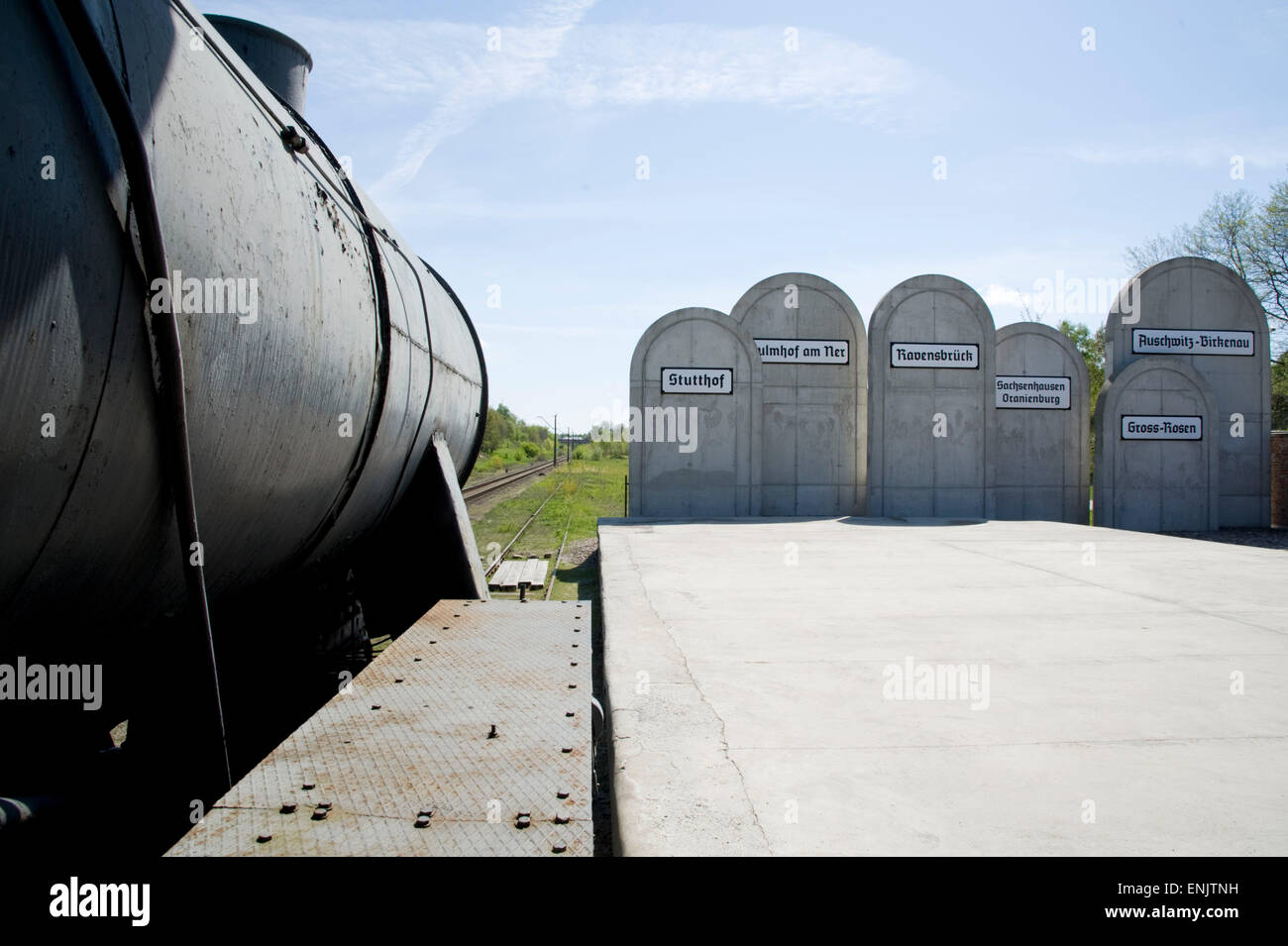 Europa, Polen, Lodz, Gedenkstätte Radegast Station, wo die Juden aus dem Ghetto Deportation in mehreren Konzentration Lager waren. Stockfoto