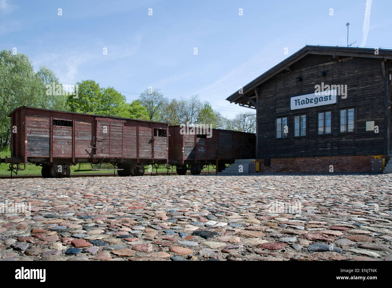 Europa, Polen, Lodz, Gedenkstätte Radegast Station, wo die Juden aus dem Ghetto Deportation in mehreren Konzentration Lager waren. Stockfoto