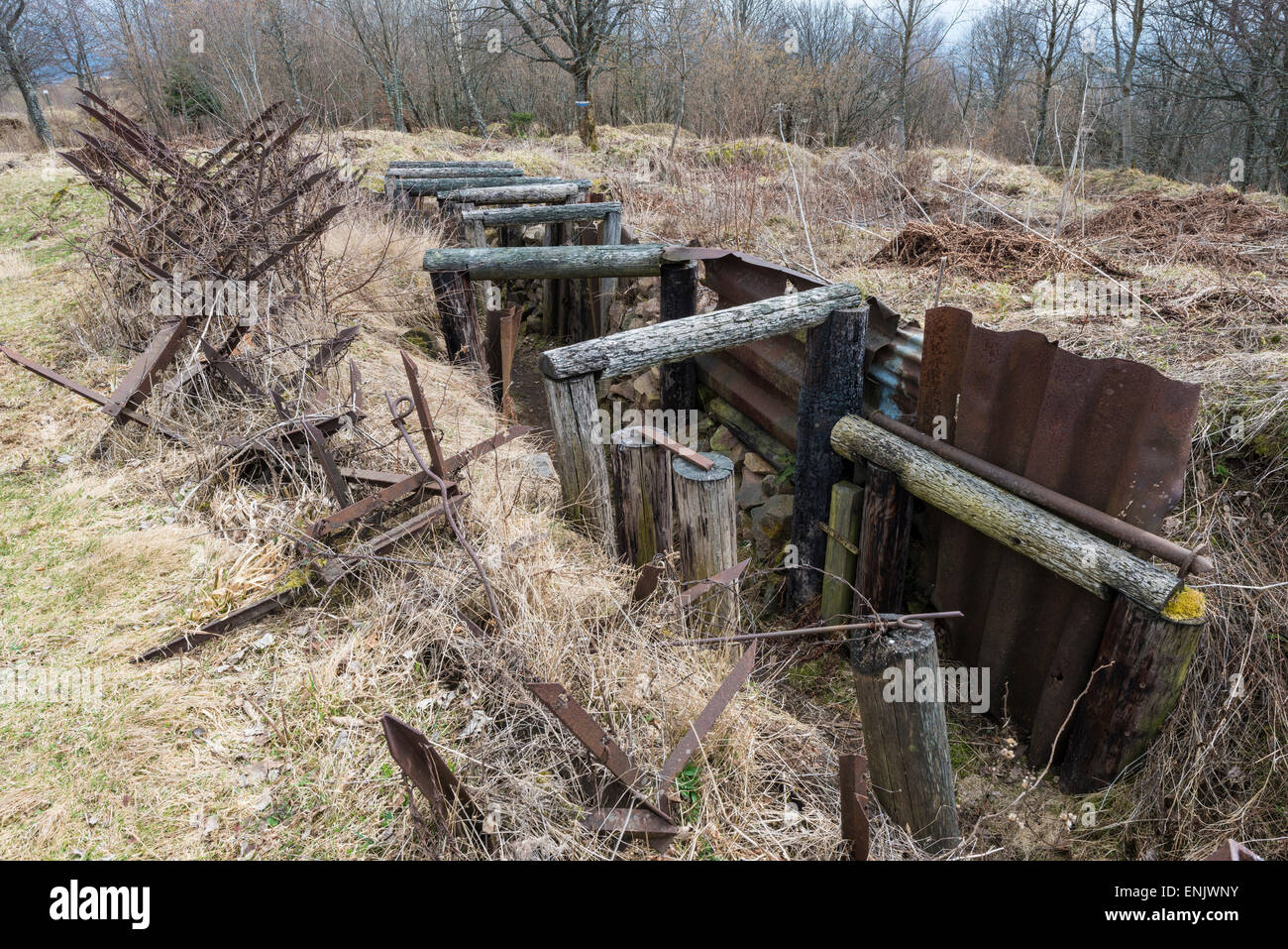 Graben, Hartmannswillerkopf, nationale Denkmal des ersten Weltkrieges, Wattwiller, Vogesen, Elsass, Frankreich Stockfoto