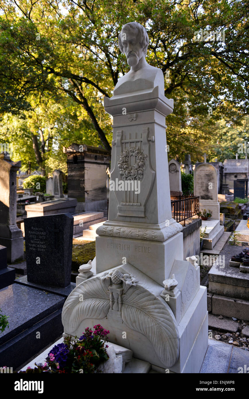 Grab von Heinrich Heine, Friedhof Cimetière Montmartre, Paris, Frankreich  Stockfotografie - Alamy