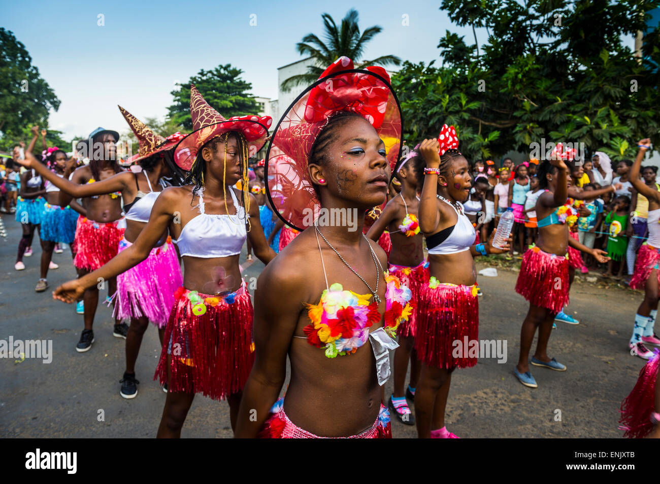 Carneval Parade in der Stadt von São Tomé, Sao Tome und Principe, Atlantik, Afrika Stockfoto