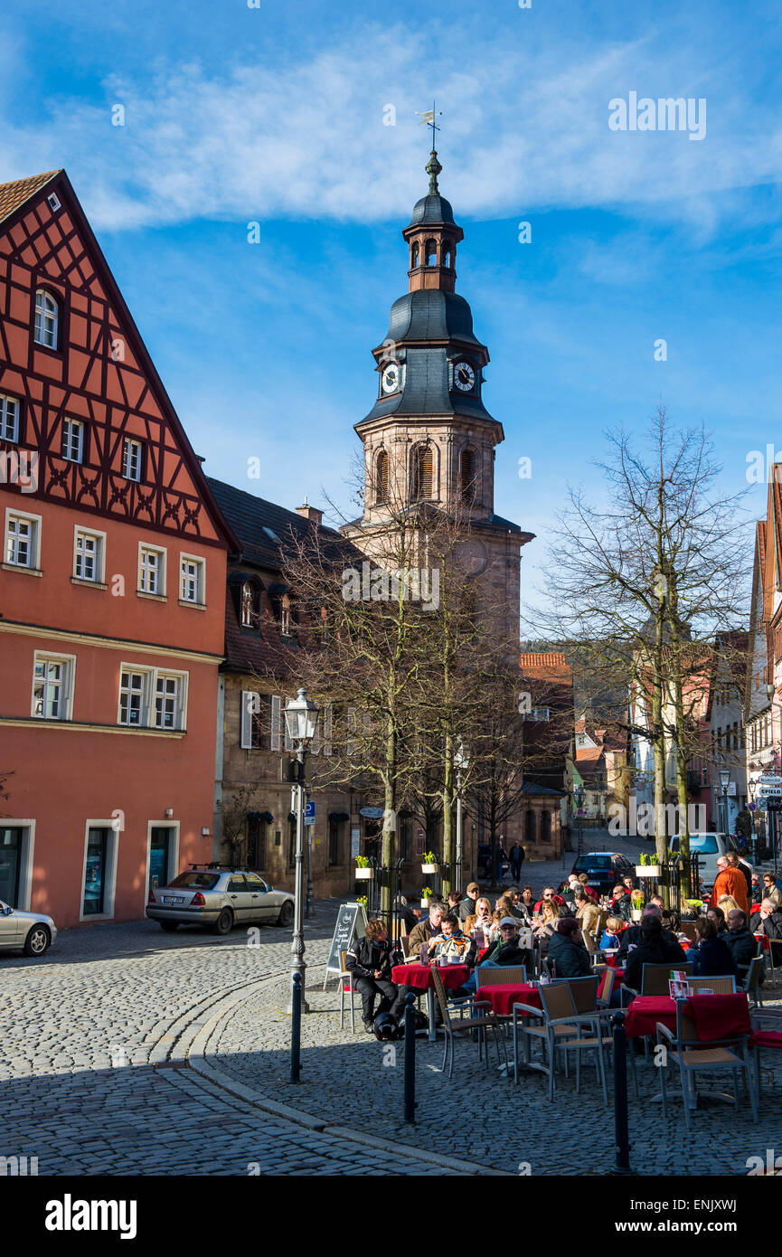 Stadtplatz im Zentrum von Kulmbach, Upper Franconia, Bayern, Deutschland, Europa Stockfoto