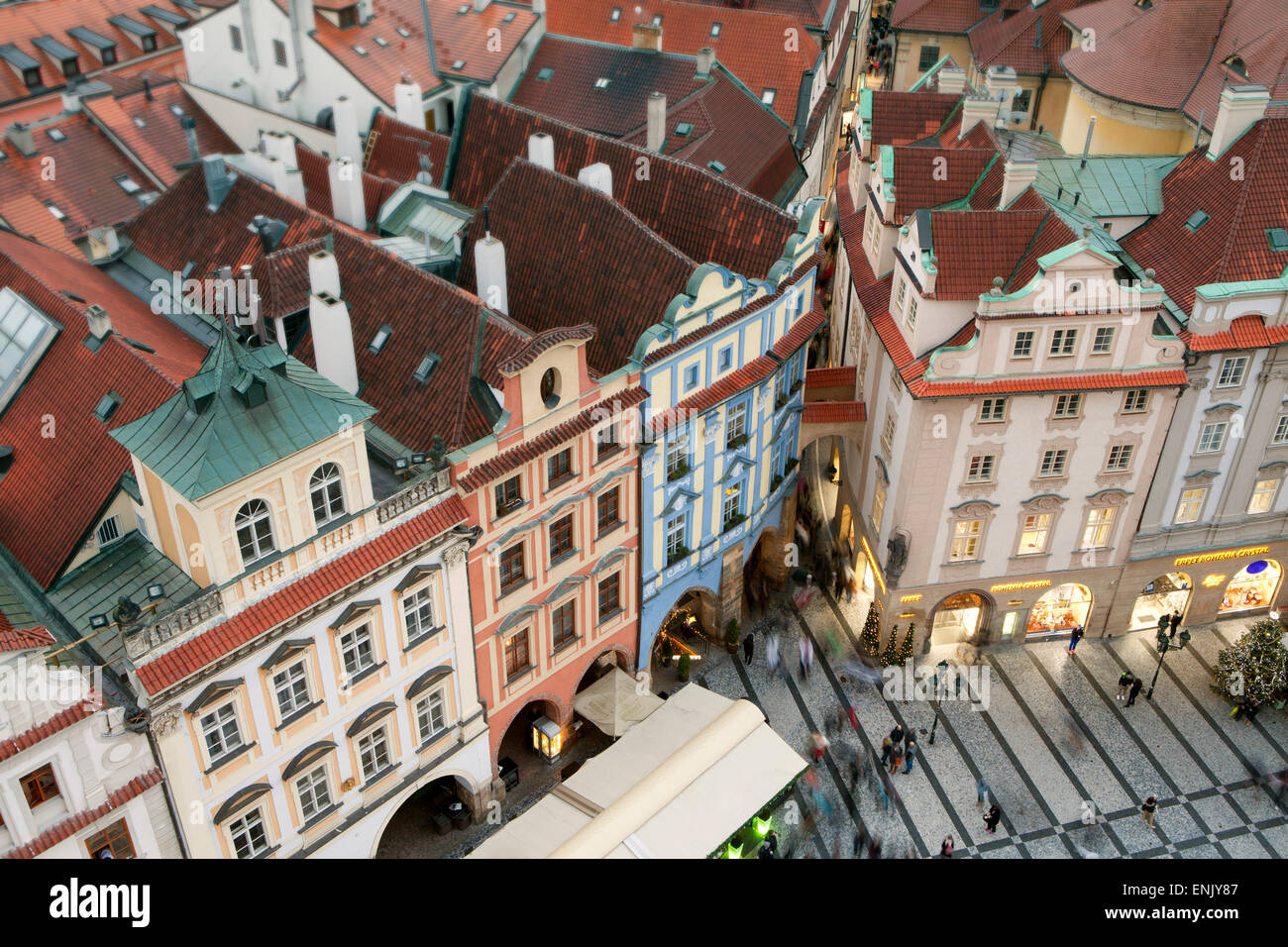 Übersicht der Gebäude auf dem Altstädter Ring, UNESCO-Weltkulturerbe, Prag, Tschechische Republik, Europa Stockfoto