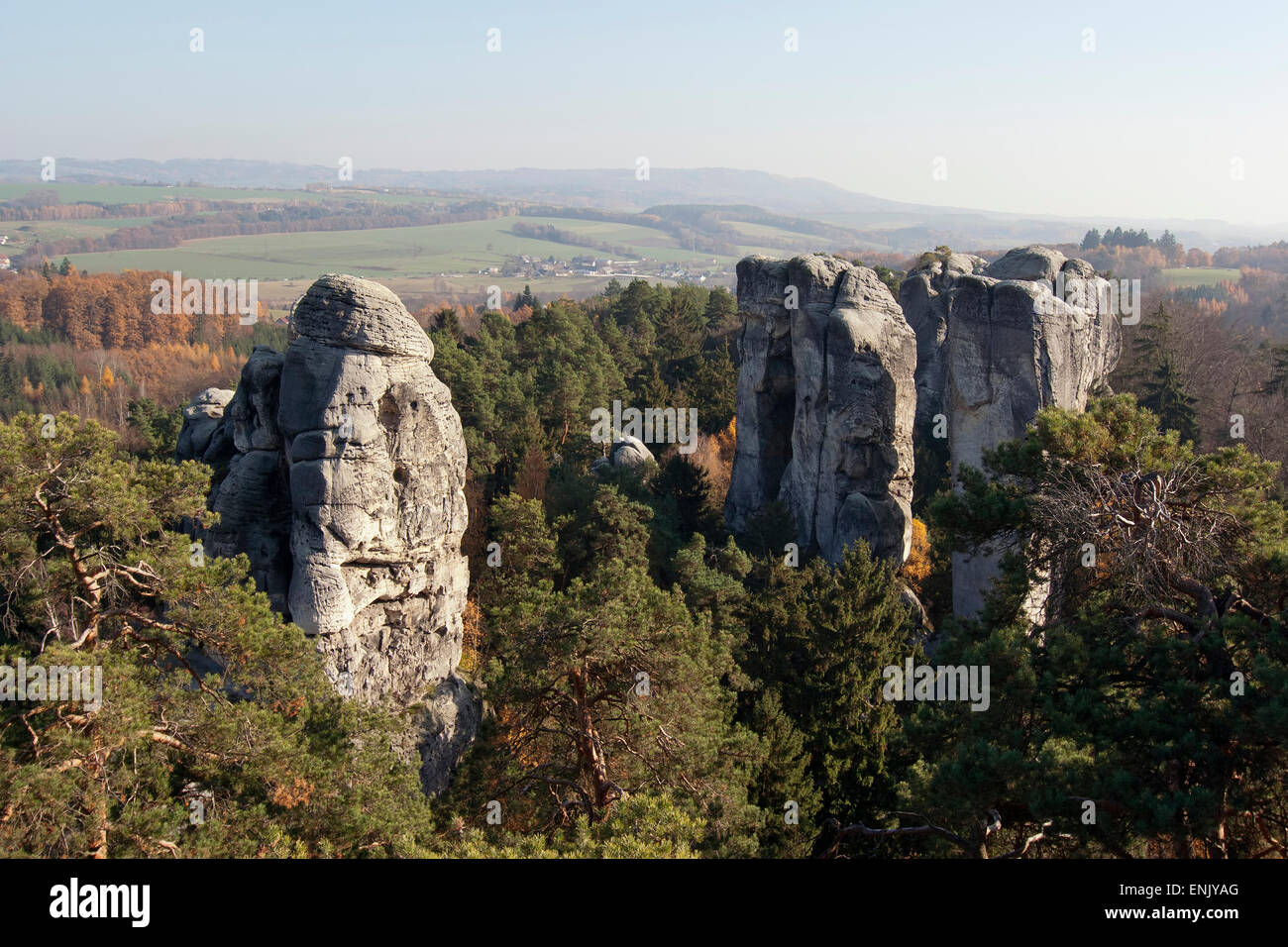 Bizarre Felsen im Böhmischen Paradies Stockfoto