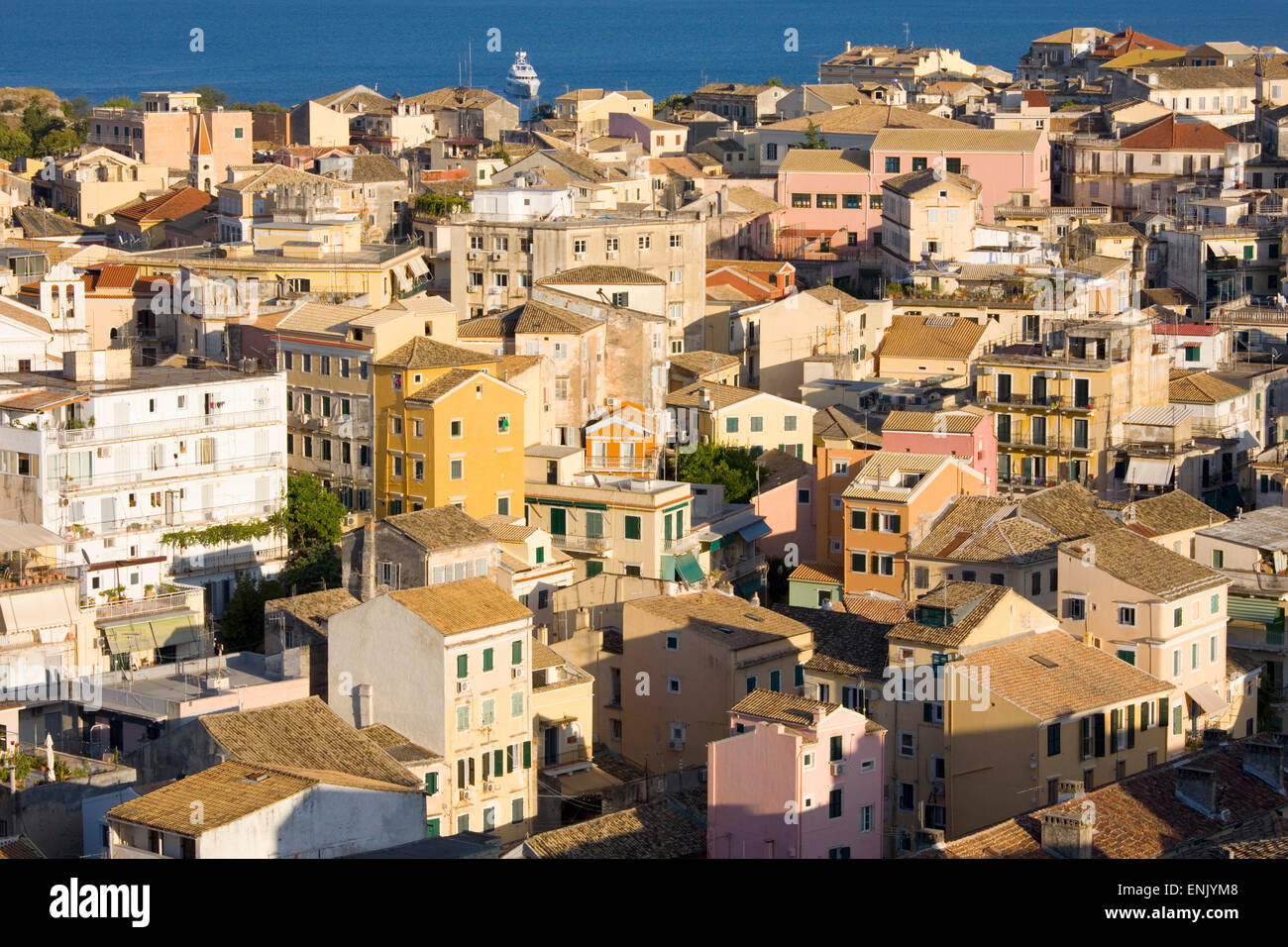 Blick über die Altstadt von der neuen Festung, Korfu, Corfu, Ionische Inseln, griechische Inseln, Griechenland, Europa Stockfoto