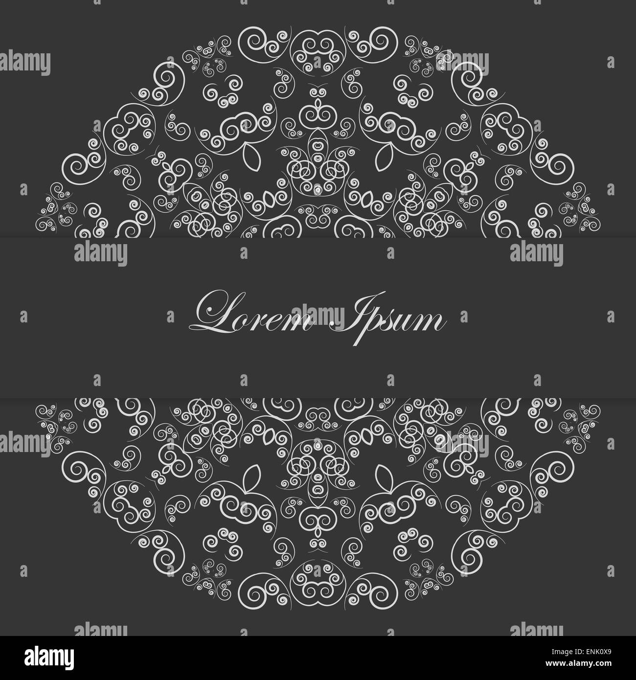 Schwarz / weiß-Kartendesign mit kunstvollen Muster Stockfoto