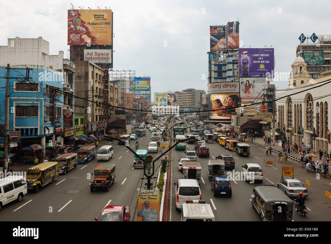 Quezon Boulevard, Quiapo, Manila, Philippinen, Südostasien, Asien Stockfoto