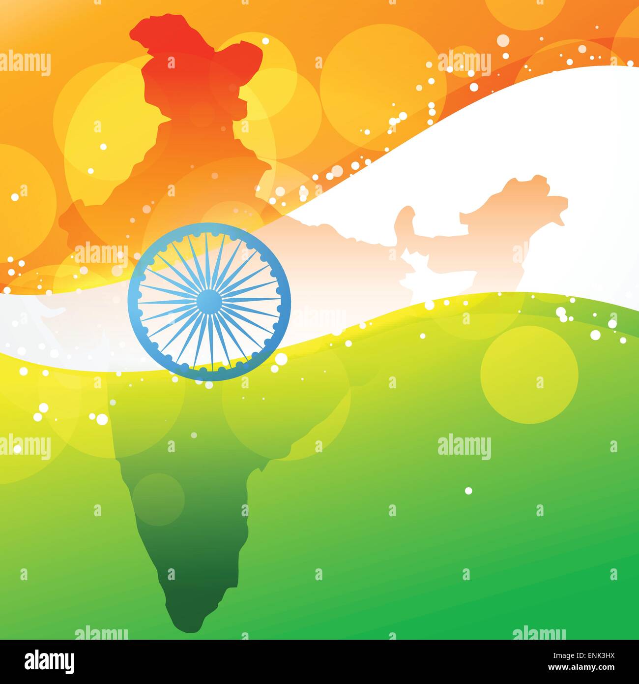 indische Vektorkarte mit Flaggendesign Stock Vektor