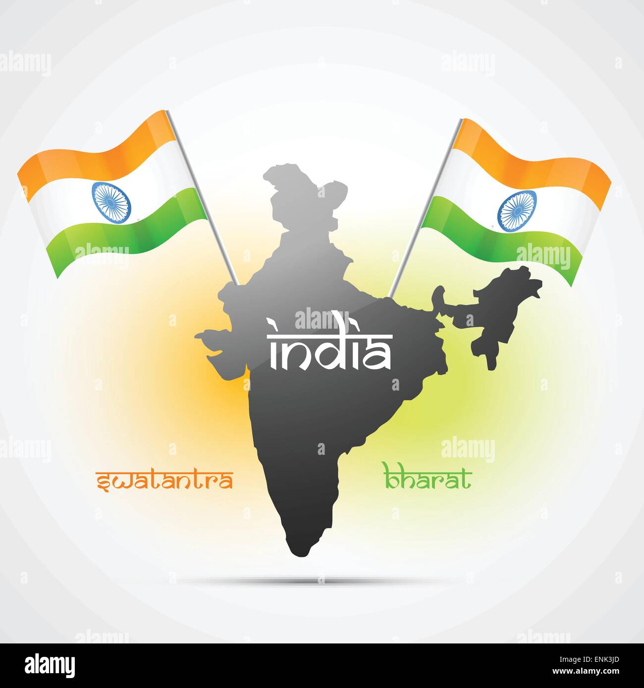 indische Flagge Karte Design Vektorgrafiken Stock Vektor