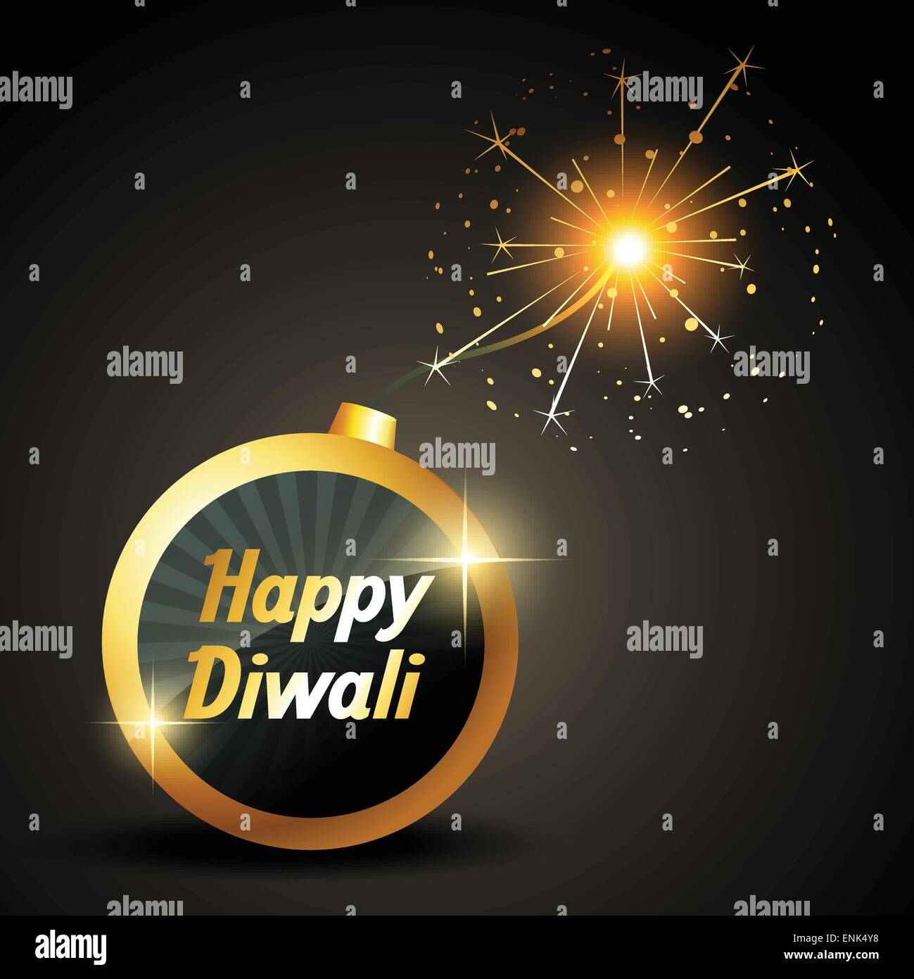 Happy Diwali-Bombe-Vektor-illustration Stock Vektor