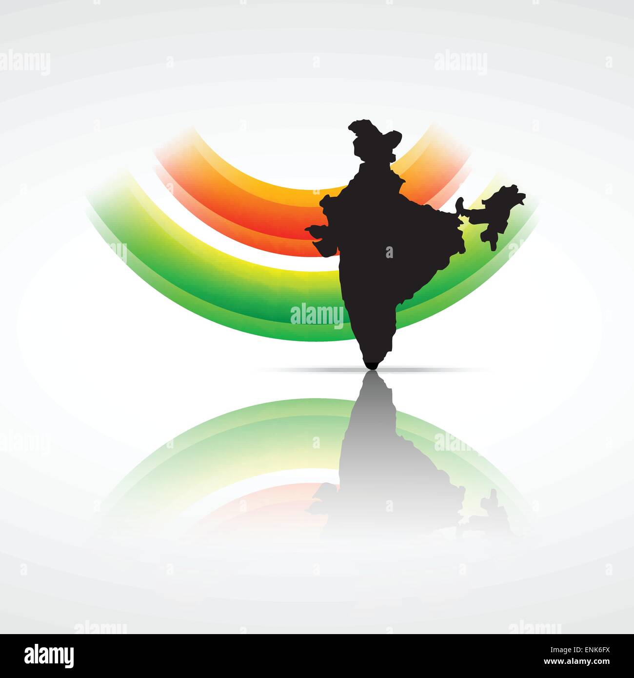 Vektor-indische Flagge mit Landkarte von Indien Stock Vektor