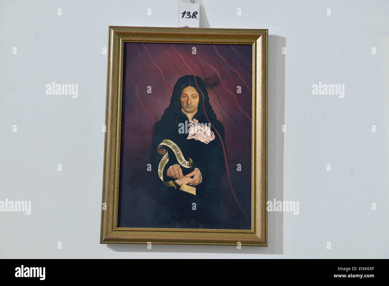 Josef Vyletal´s Gottfried Wilhelm Leibniz Malerei werden Gegenstände in der Auktion von Artefakten vom 17. bis 20. Jahrhundert, inszeniert von 1. Kunst Beratung Brünn-Prag. Werke von Jan Jakub Hartmann, Norbert Grund, Vaclav Brozik, Emil Filla und Karel Malich werden angeboten. Public-Viewing aller Arbeiten erfolgt im Topicuv Salon, Prag, Tschechische Republik, 7. Mai 2015. (CTK Foto/Katerina Sulova) Stockfoto