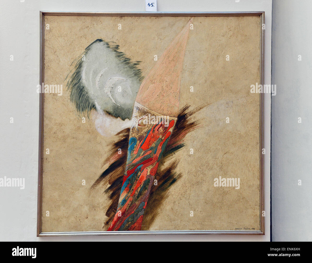 Jaroslav Serych´s Malerei Vista Kindheit werden Gegenstände in der Auktion von Artefakten vom 17. bis 20. Jahrhundert, inszeniert von 1. Kunst Beratung Brünn-Prag. Werke von Jan Jakub Hartmann, Norbert Grund, Vaclav Brozik, Emil Filla und Karel Malich werden angeboten. Public-Viewing aller Arbeiten erfolgt im Topicuv Salon, Prag, Tschechische Republik, 7. Mai 2015. (CTK Foto/Katerina Sulova) Stockfoto