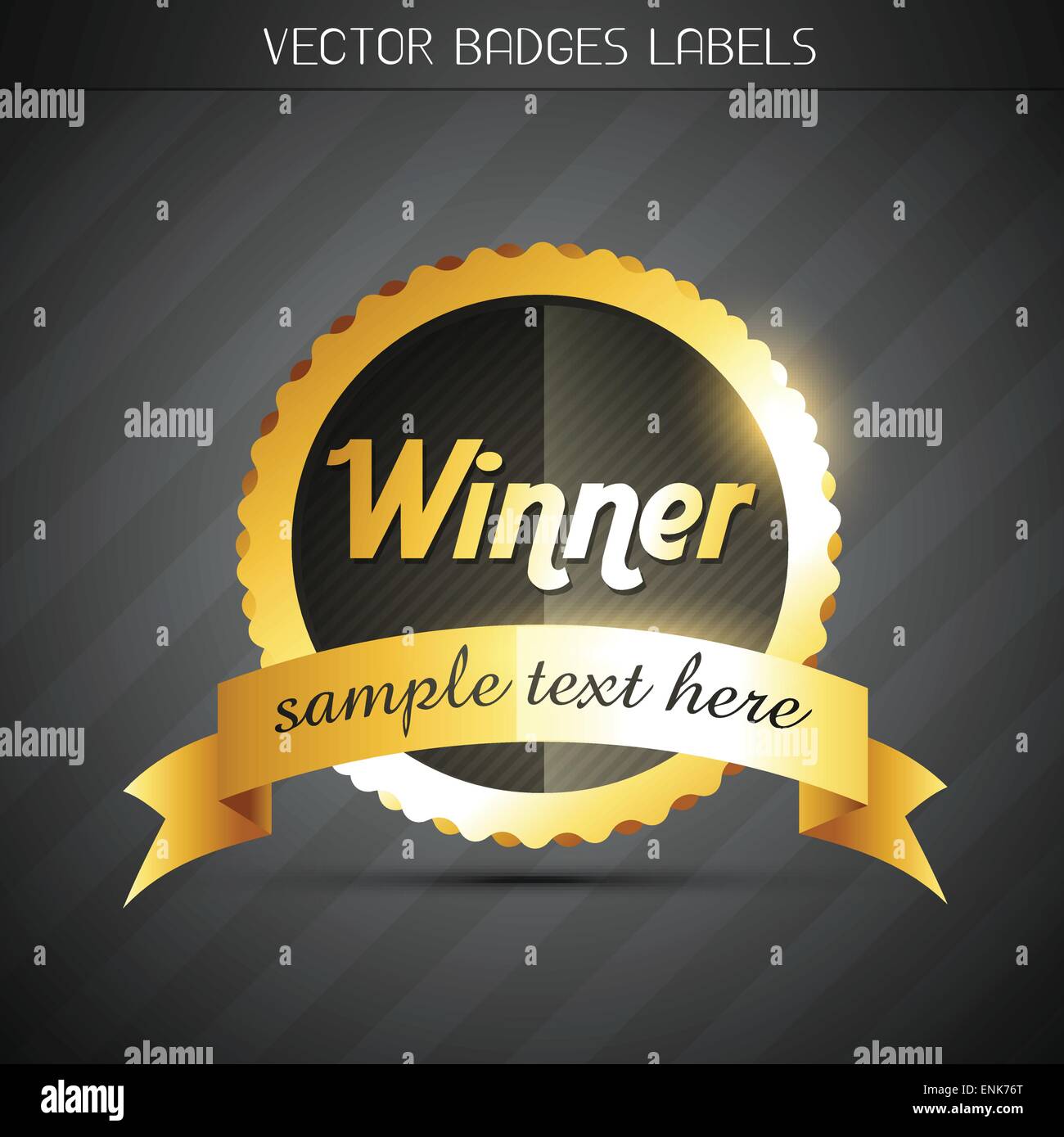 glänzenden goldenen Vektor-Gewinner-Label-design Stock Vektor