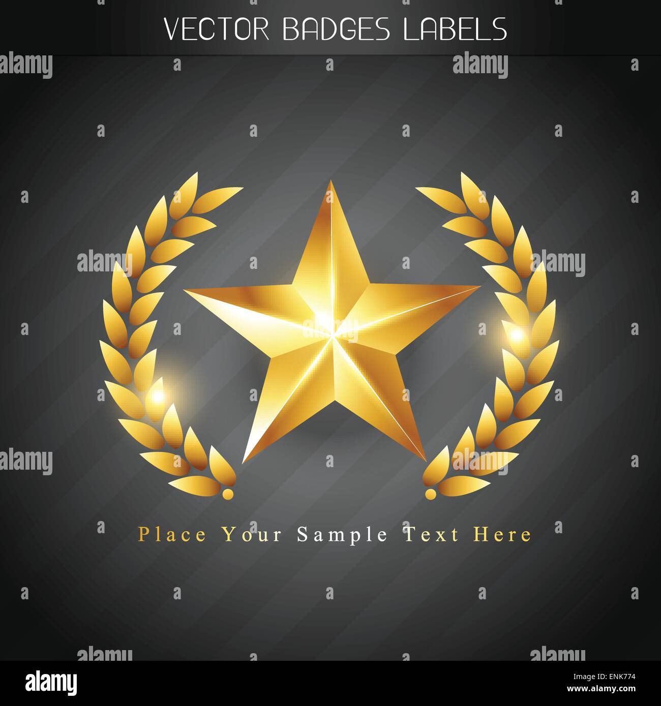 schöne glänzende goldene Sieger Etikettengestaltung Stock Vektor