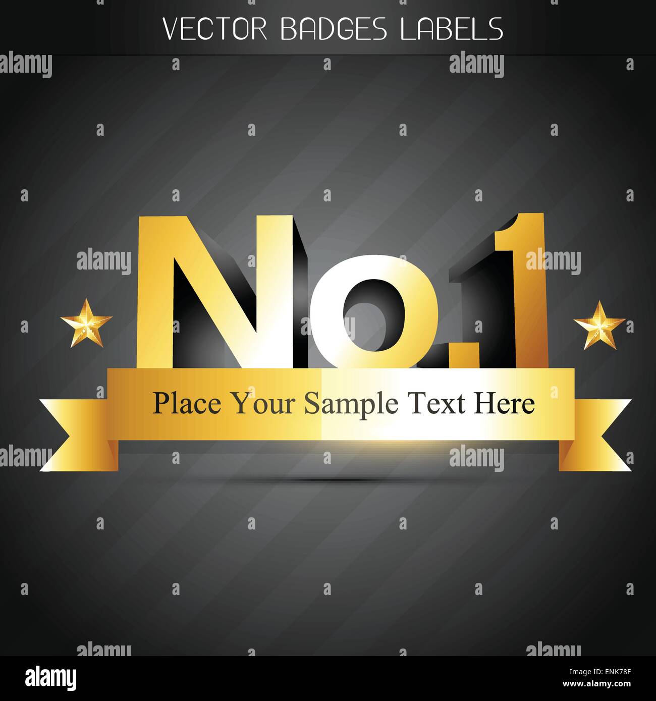 Nummer eins golden Label-design Stock Vektor